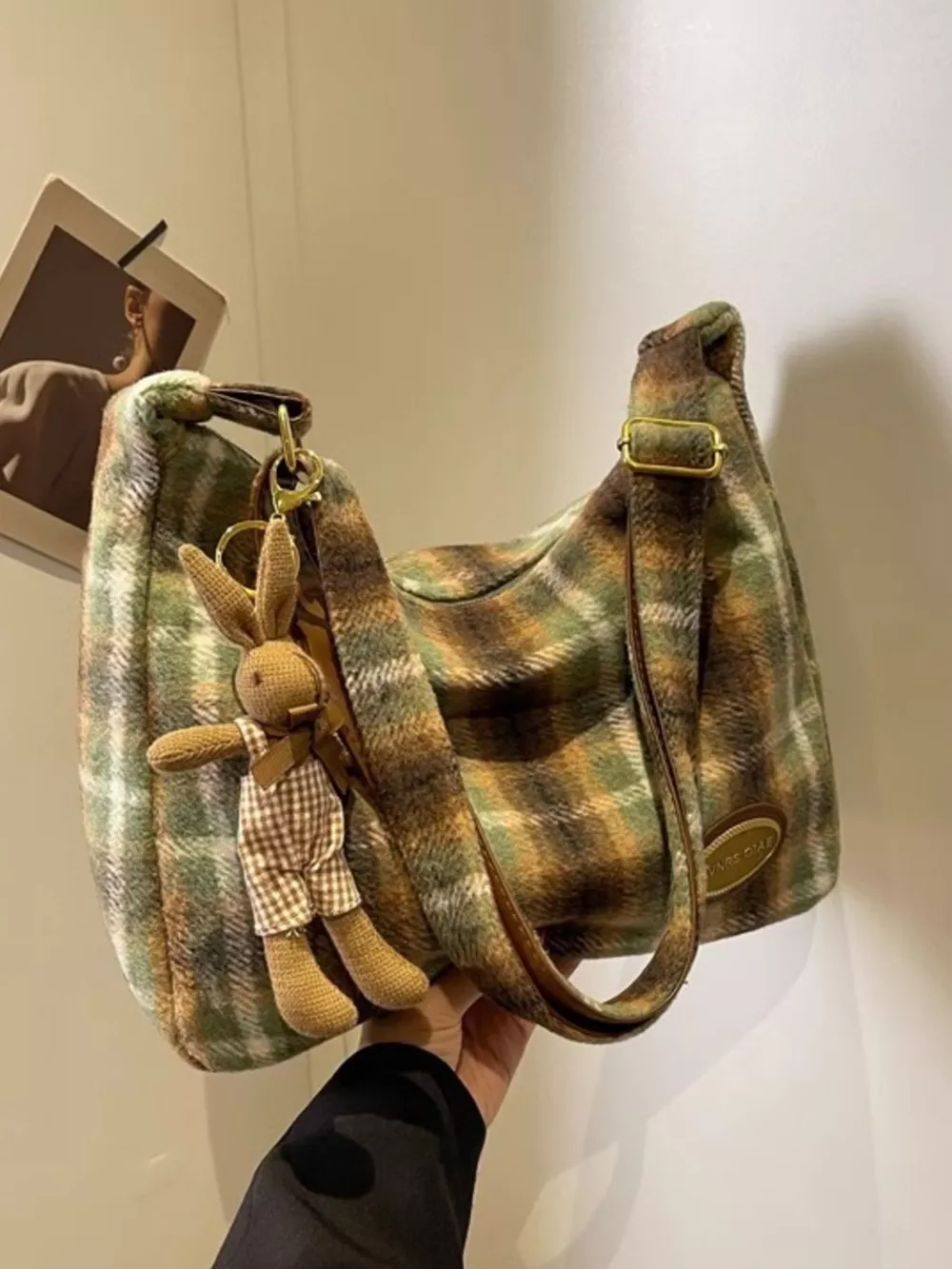 Plaid Pattern Shoulder Crossbody Bag, image 4