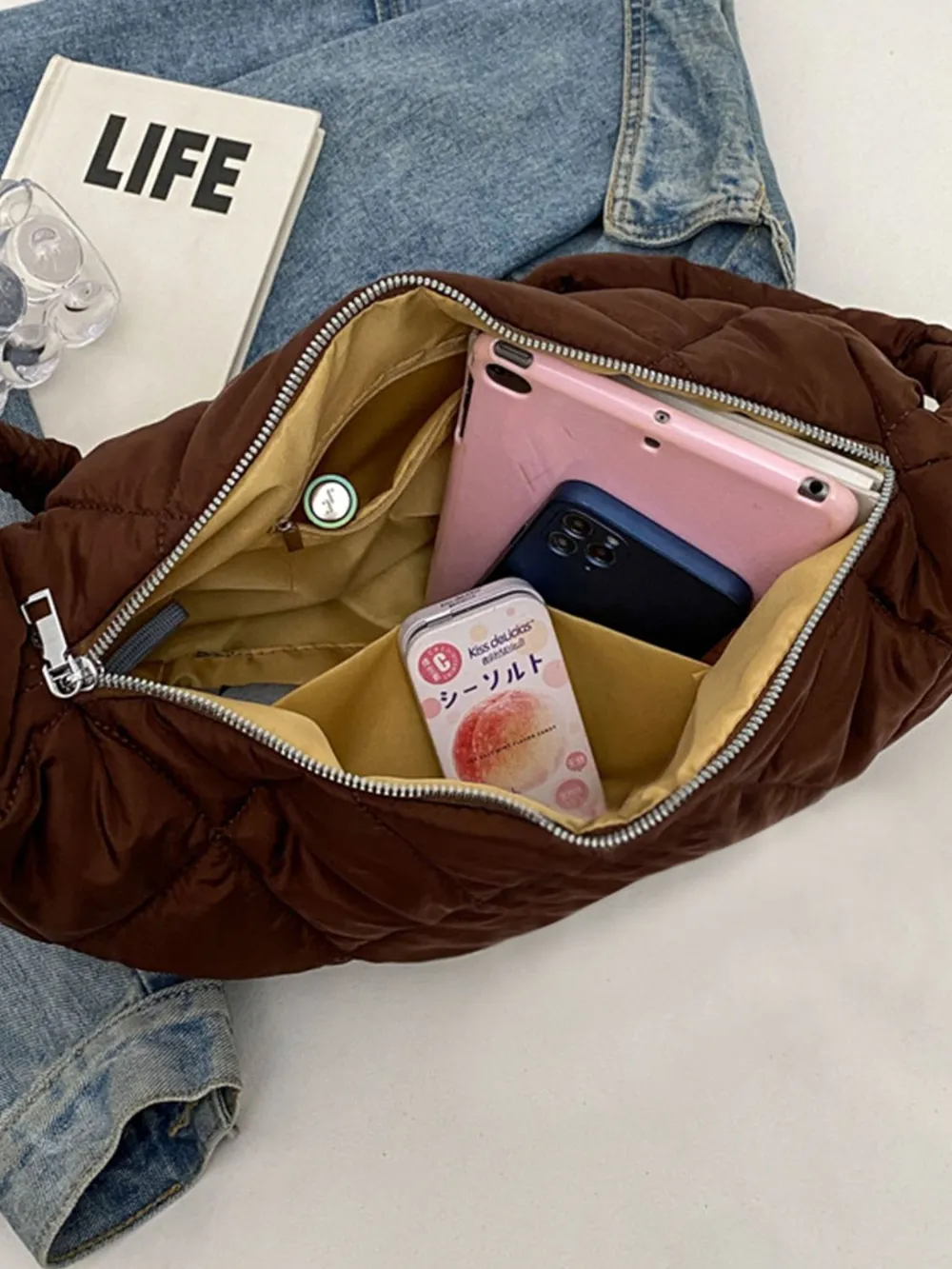 Quilted Polyester Crossbody Bag, image 6