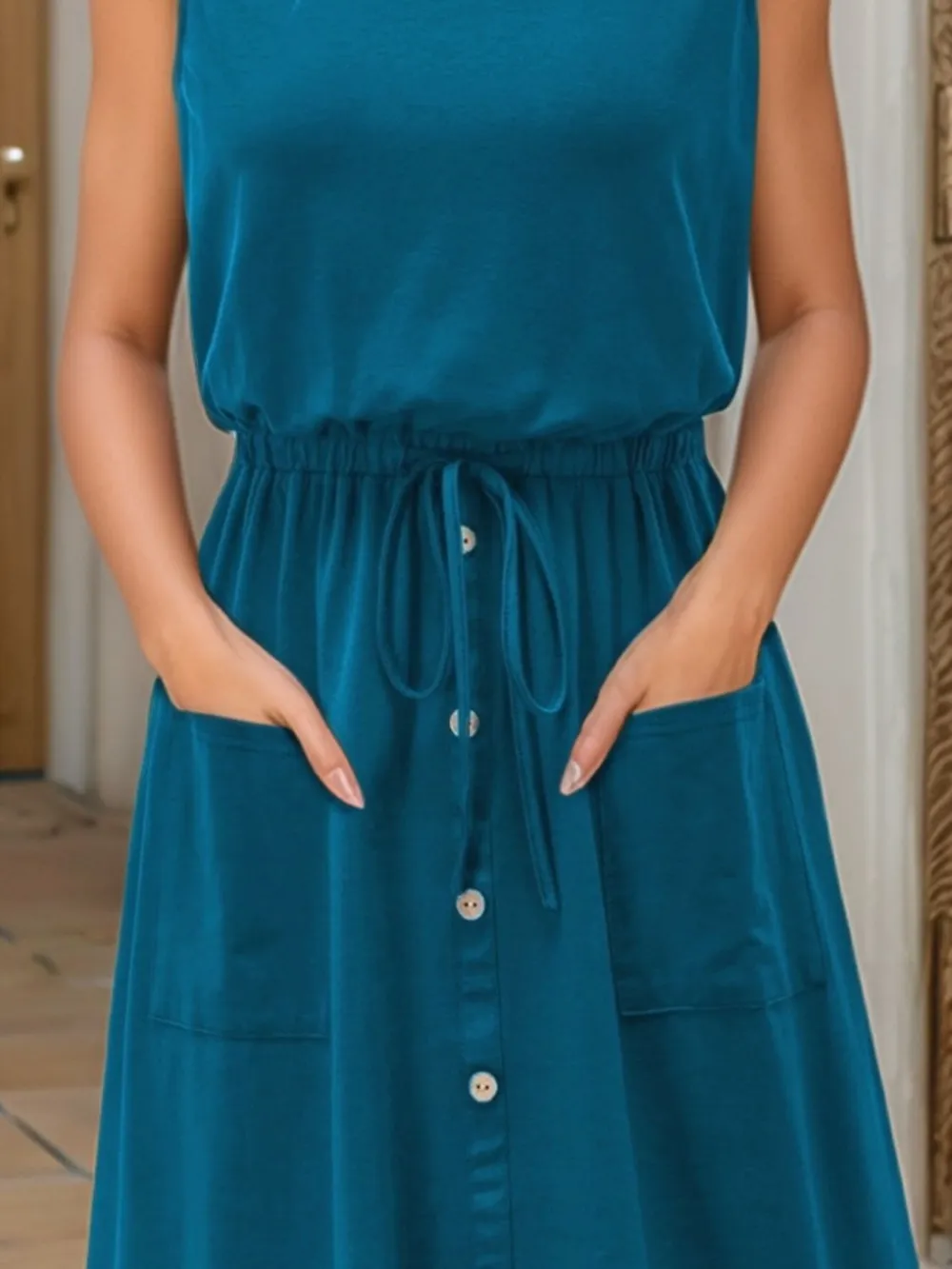 Full Size Round Neck Sleeveless Tank Dress Plus Size, image 14