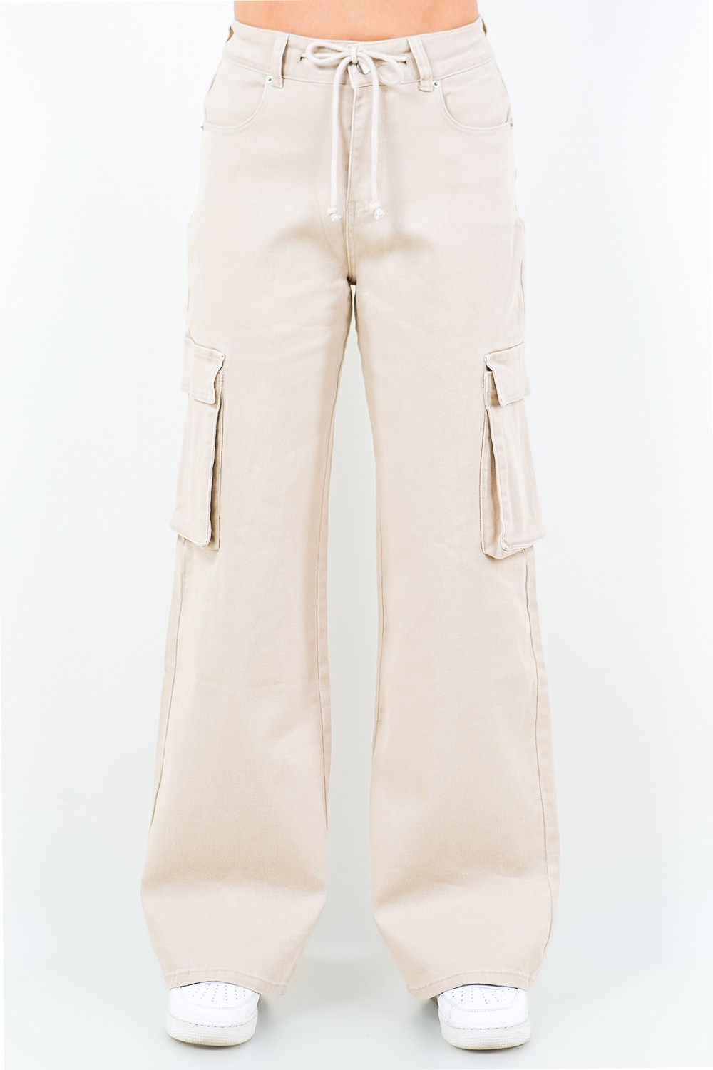 Full Size Drawstring Wide Leg Cargo Pants Plus Size