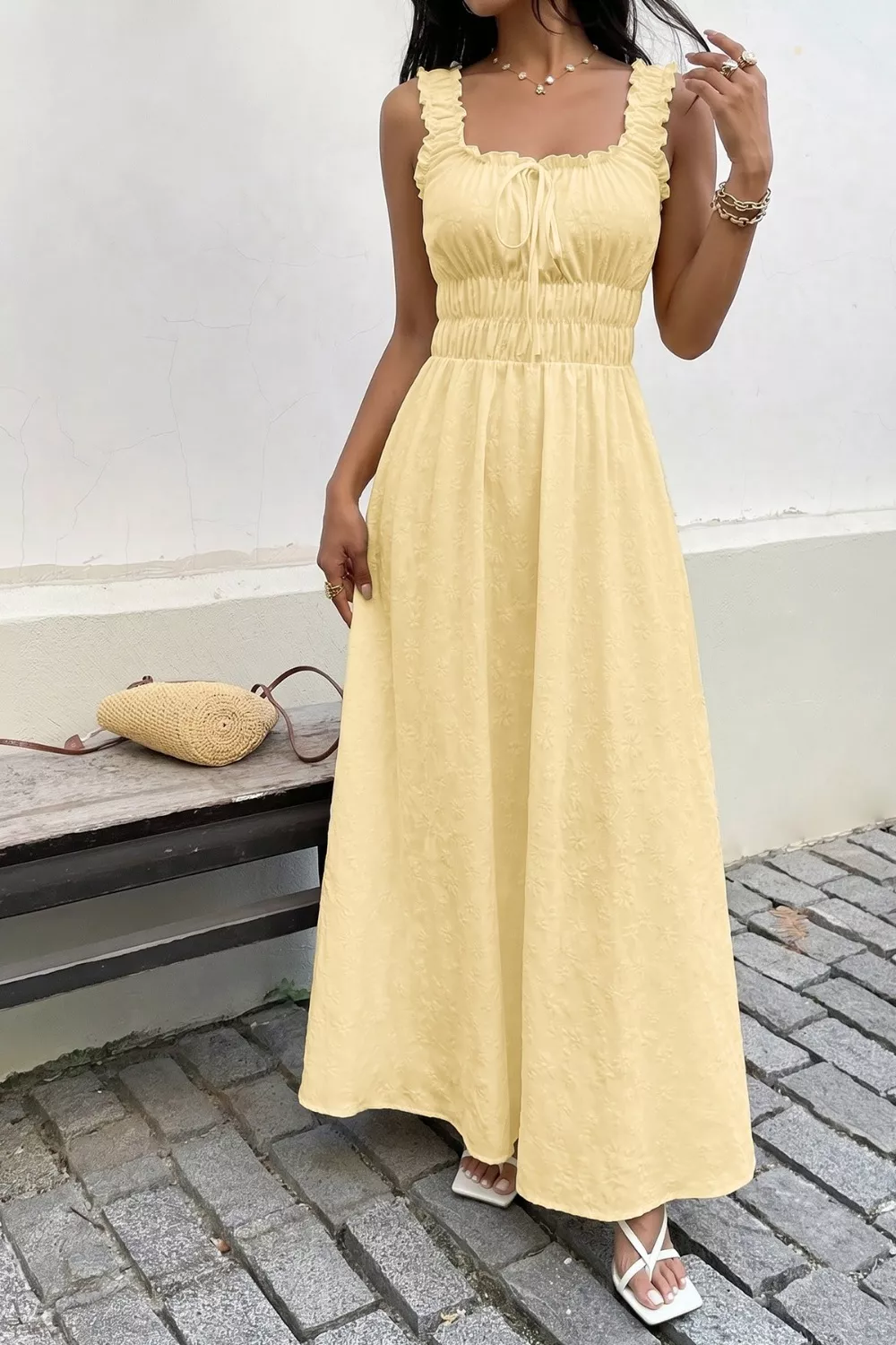 Square Neck Sleeveless Maxi Dress, image 3