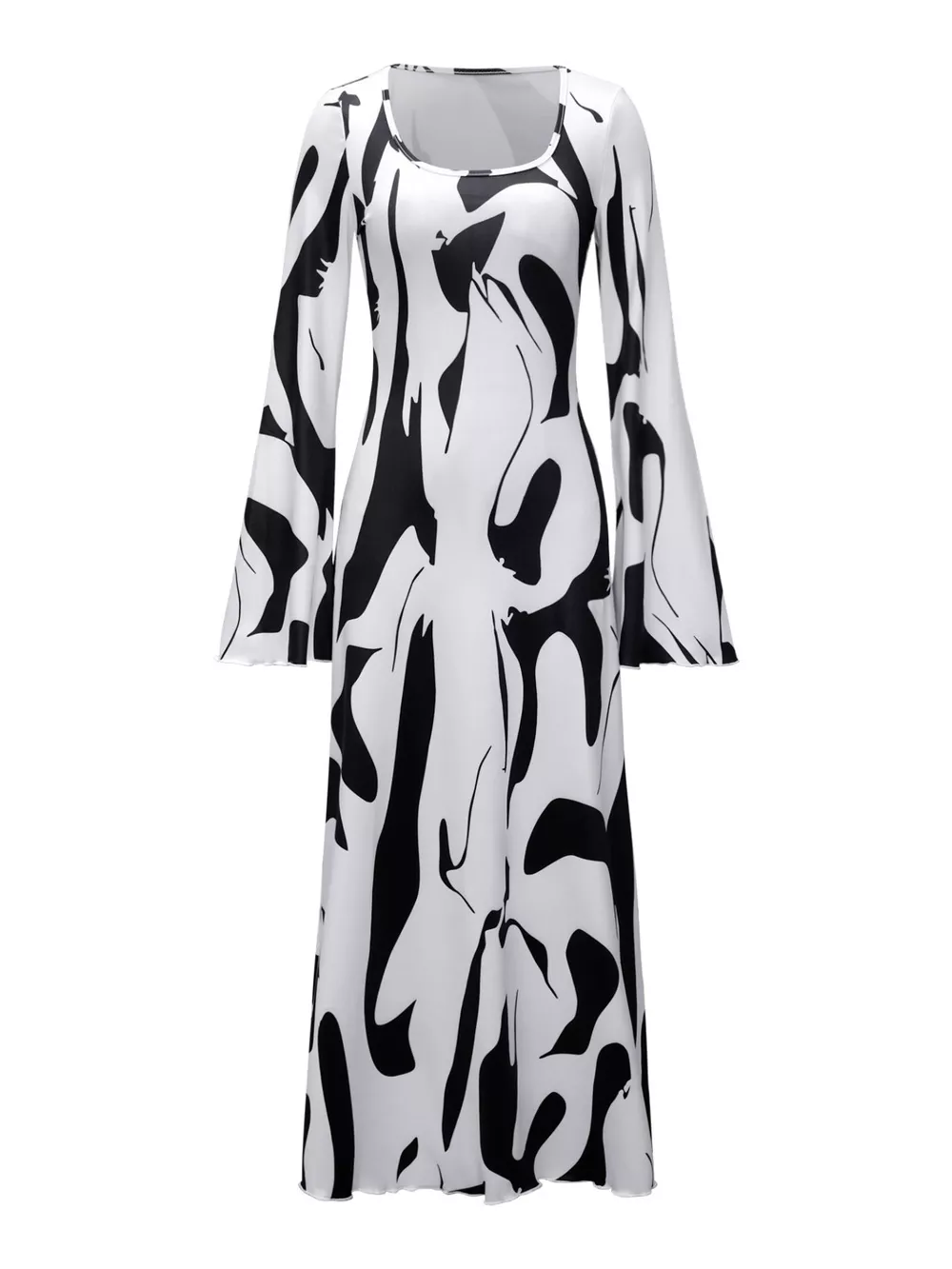 Abstract Print Long Sleeve Maxi Dress, image 7