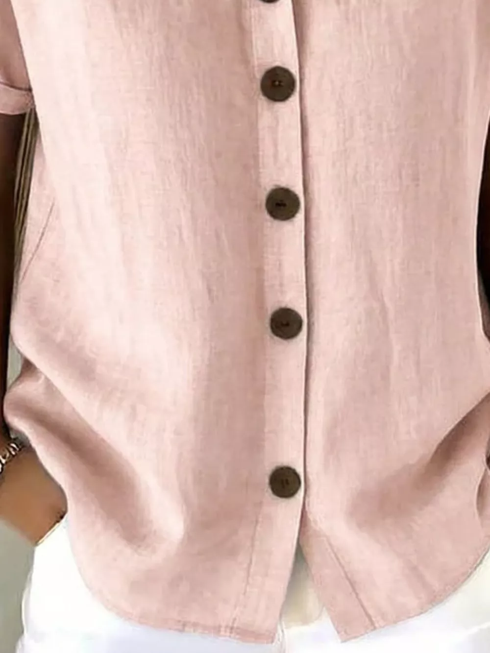 Full Size Button-Down Short Sleeve Shirt Plus Size, image 14