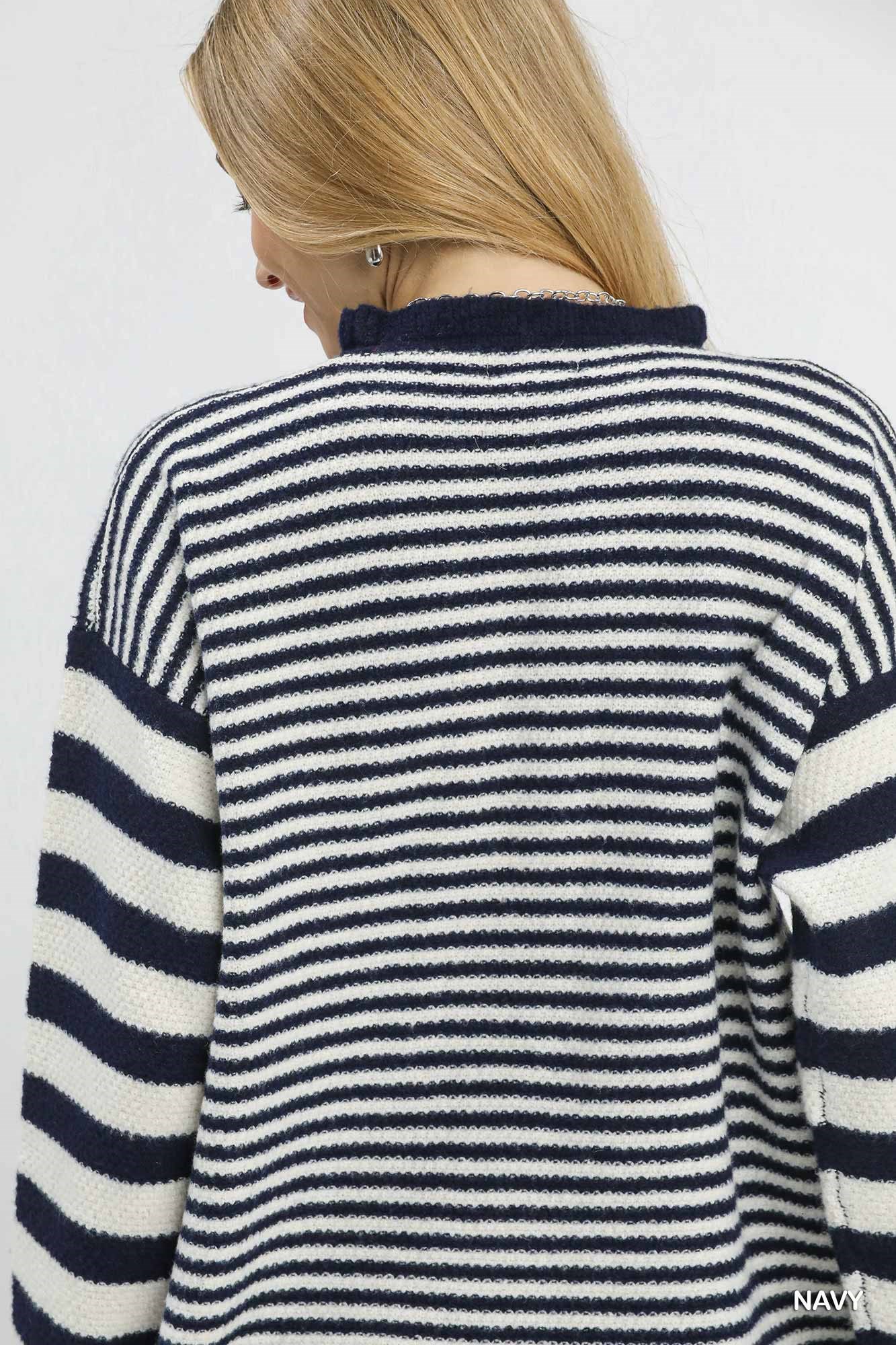 Ruffle Neck Stripe Sweater, image 5