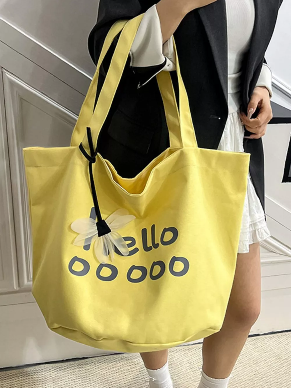 Letter Canvas Tote Bag, image 12