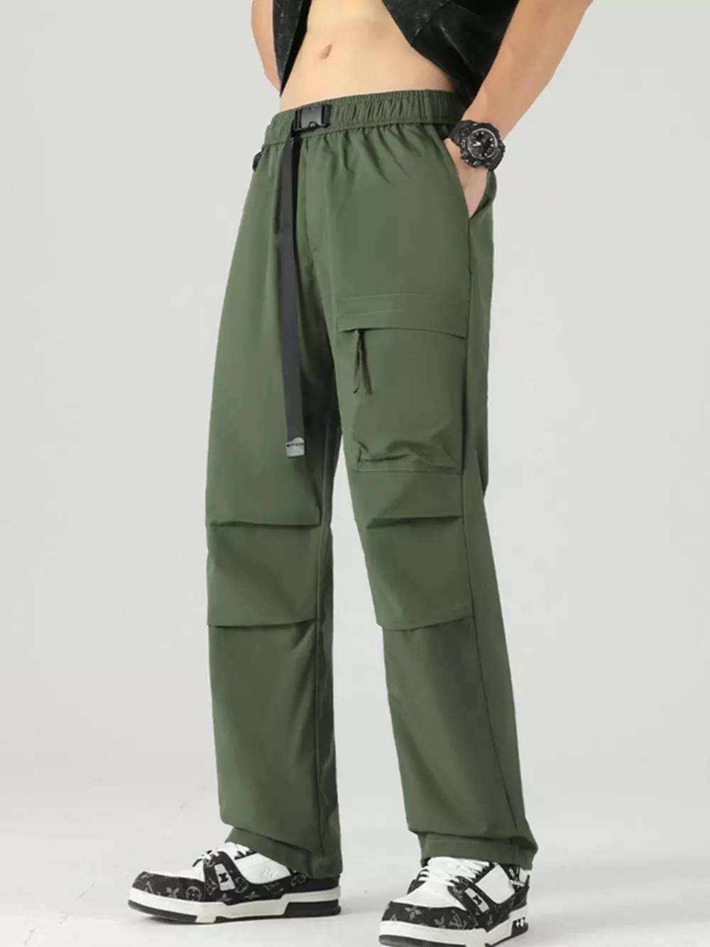 Men's Plus Size Loose Fit Cargo Pants, image 2