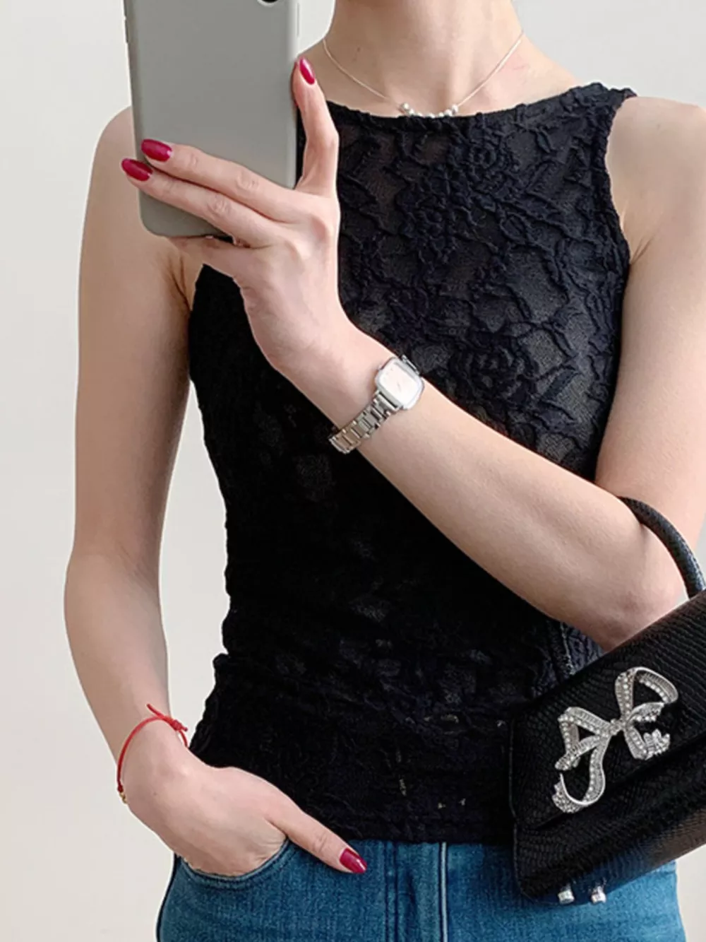 Lace Round Neck Tank, image 13