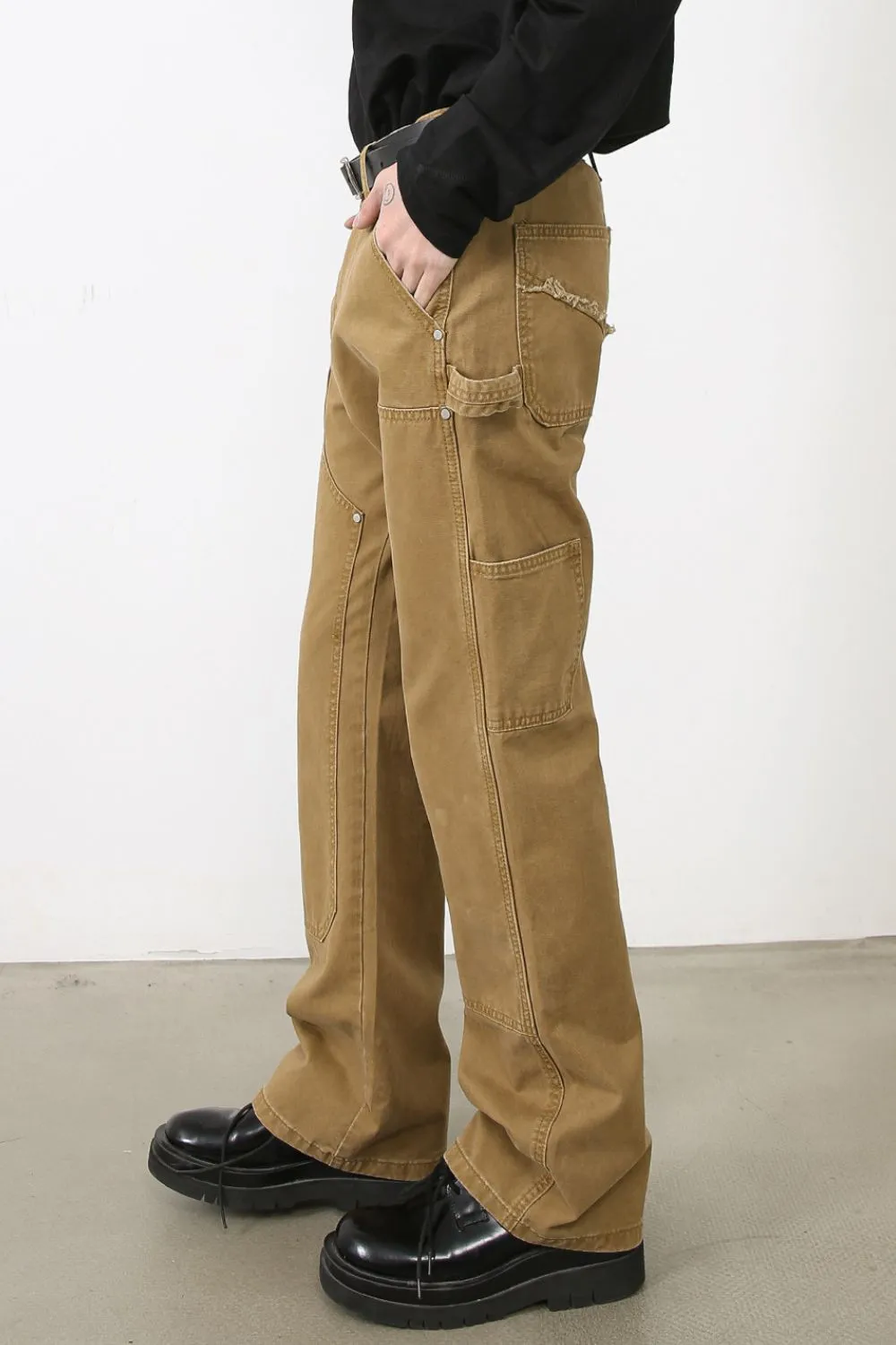 Men's Wide Straight Leg Jeans with Pockets, image 2