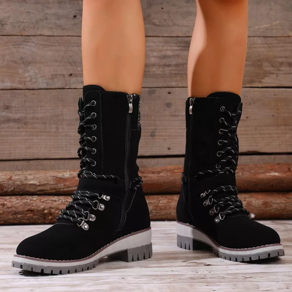 Lace-Up Ankle Combat Boots