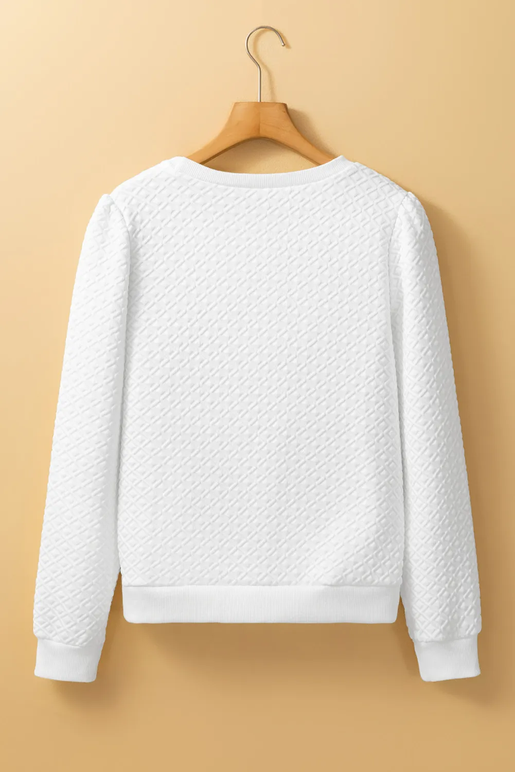 Textured Round Neck Long Sleeve Top, image 5