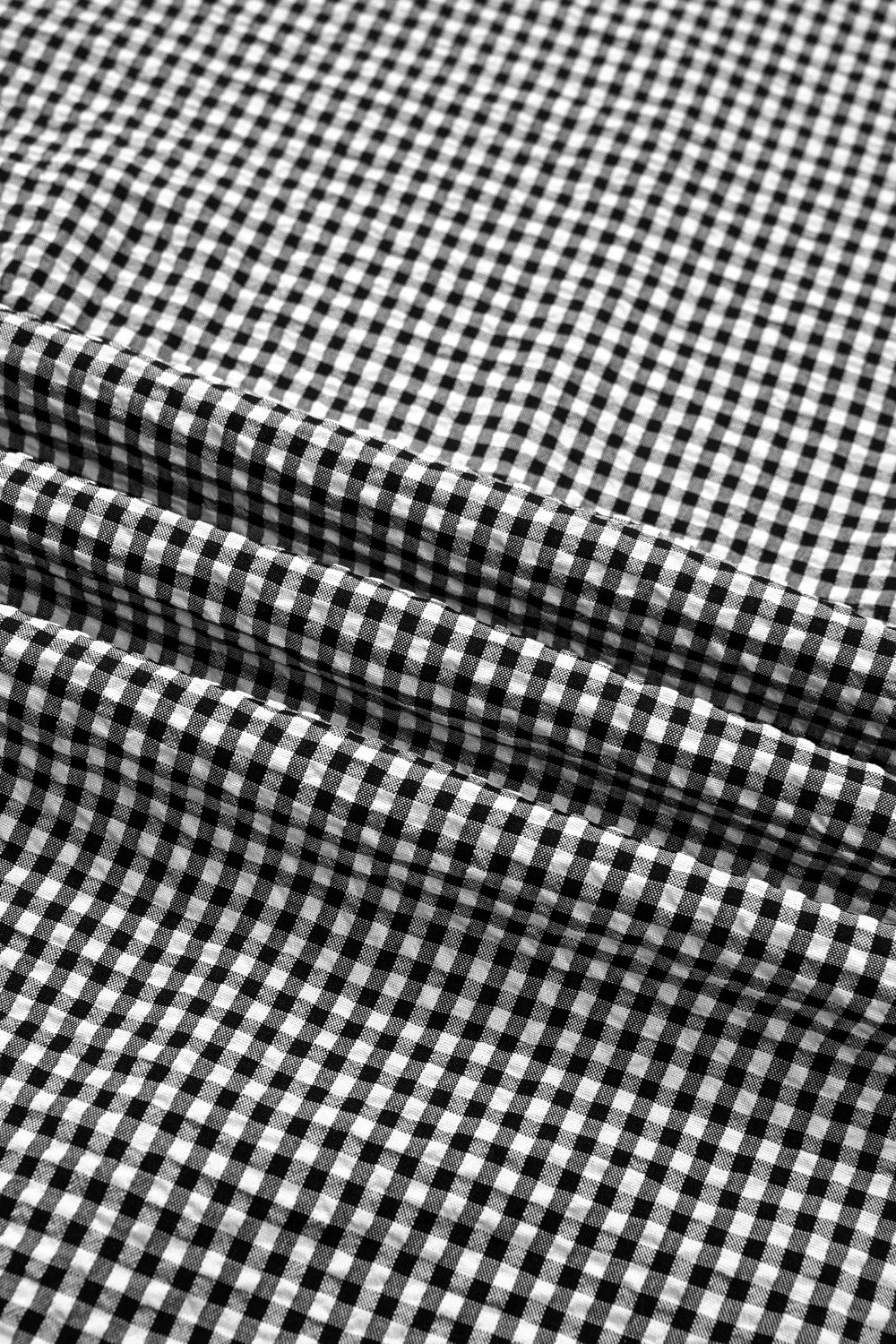 Gingham Bow Half Sleeve Blouse, image 15