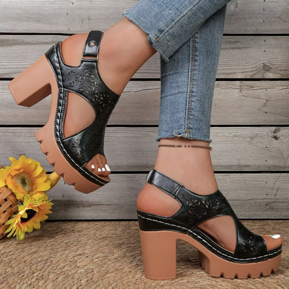 Open Toe Block Heels Sandals, image 3