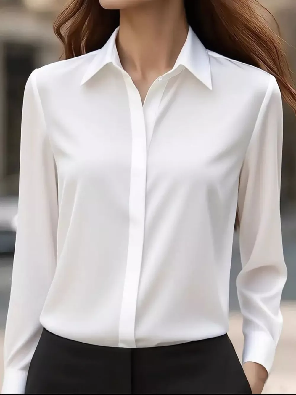 Button Down Collared Neck Long Sleeve Shirt, image 2