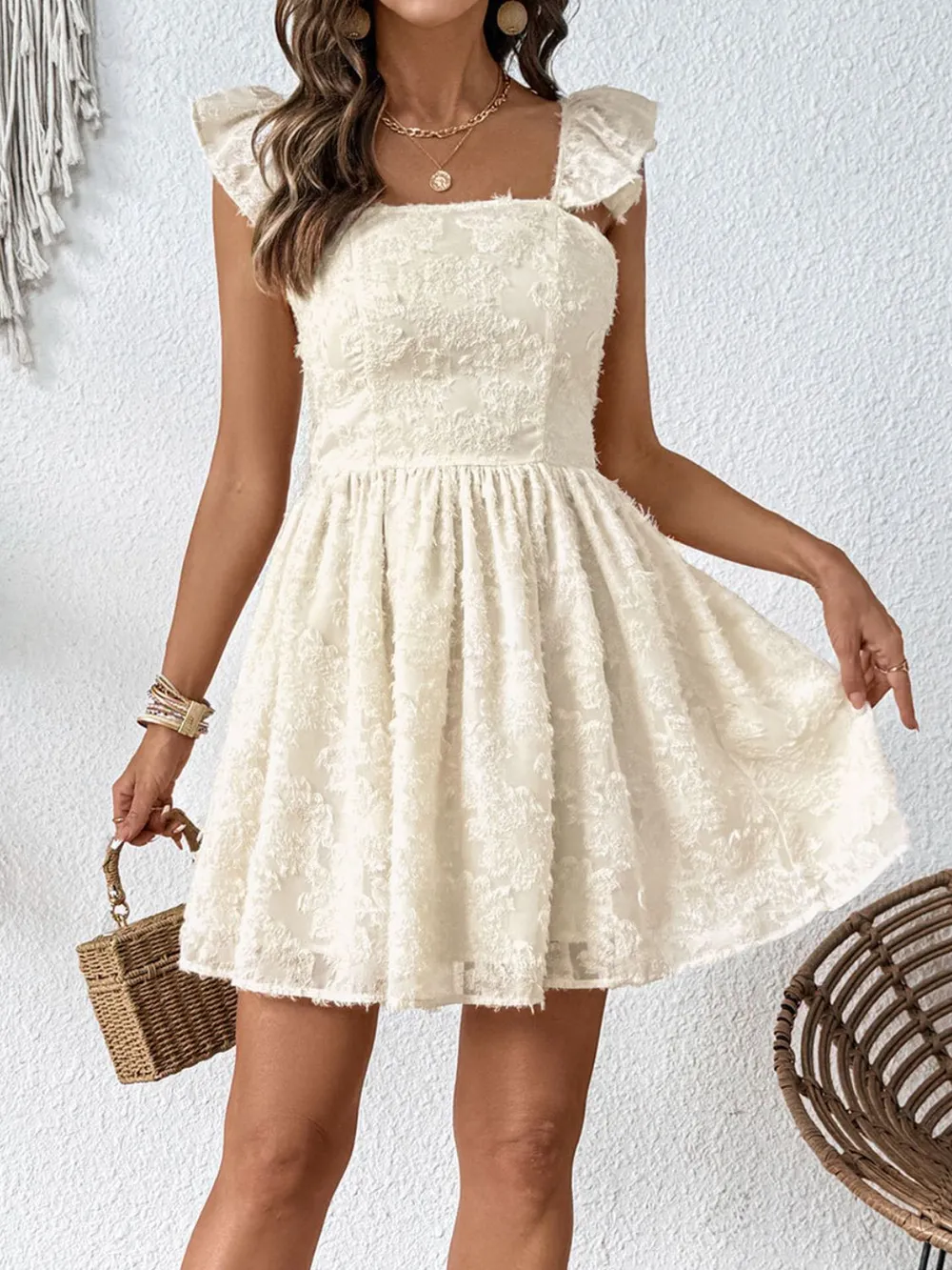 Cutout Cap Sleeve Mini Cami Dress, image 8