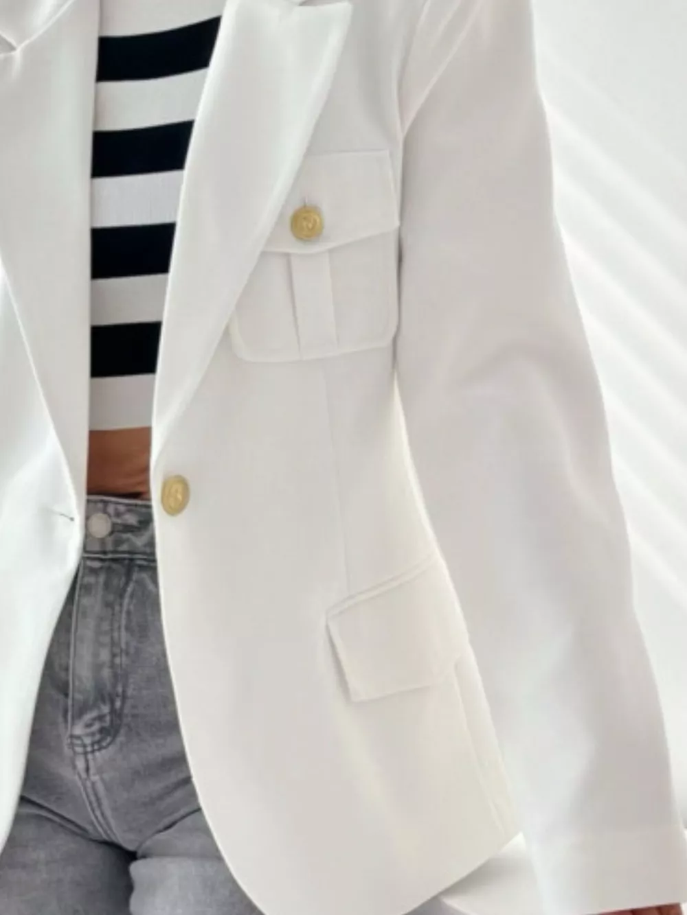 Lapel Collar One Button Blazer, image 3
