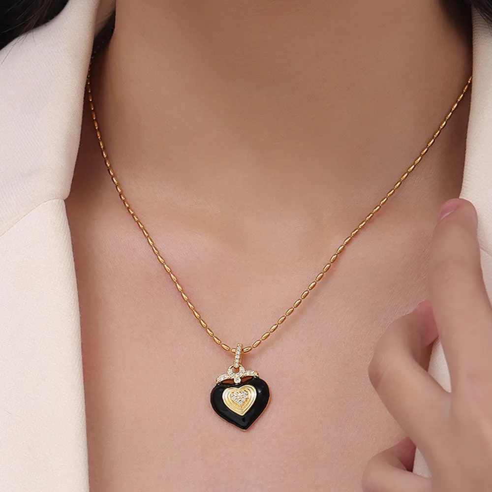 Titanium Steel Heart Shape Necklace, image 2