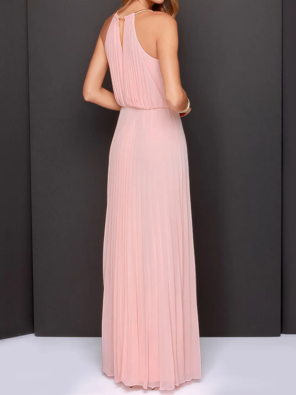 Pleated Sleeveless Maxi Cami Dress, image 3