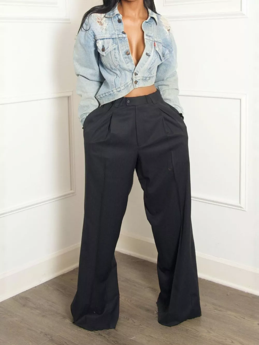 Wide Leg Pleated Pants