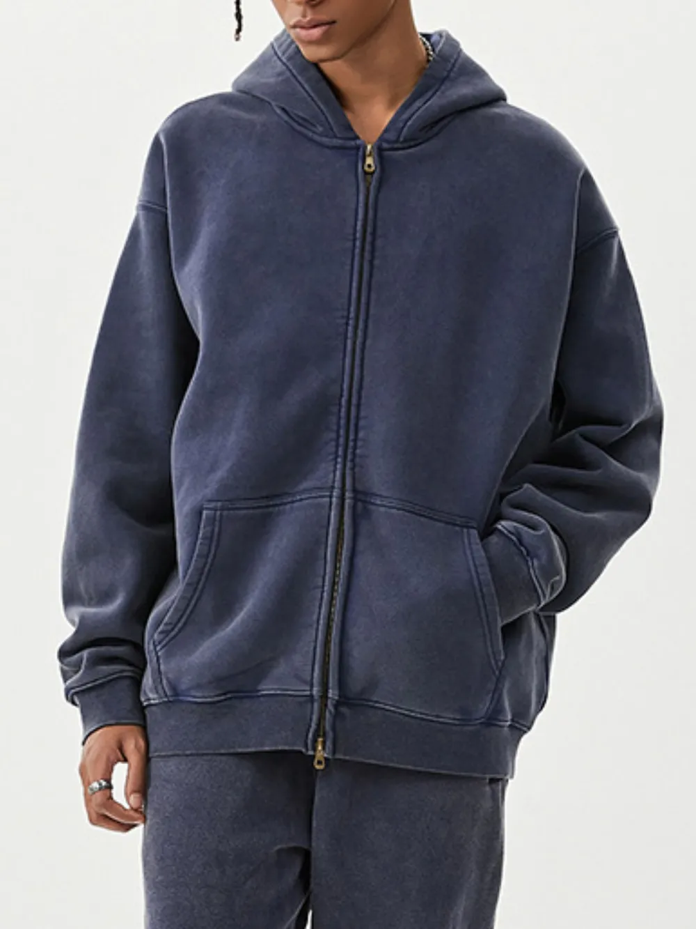 Men's Oversized Zip-Up Hoodie, image 10