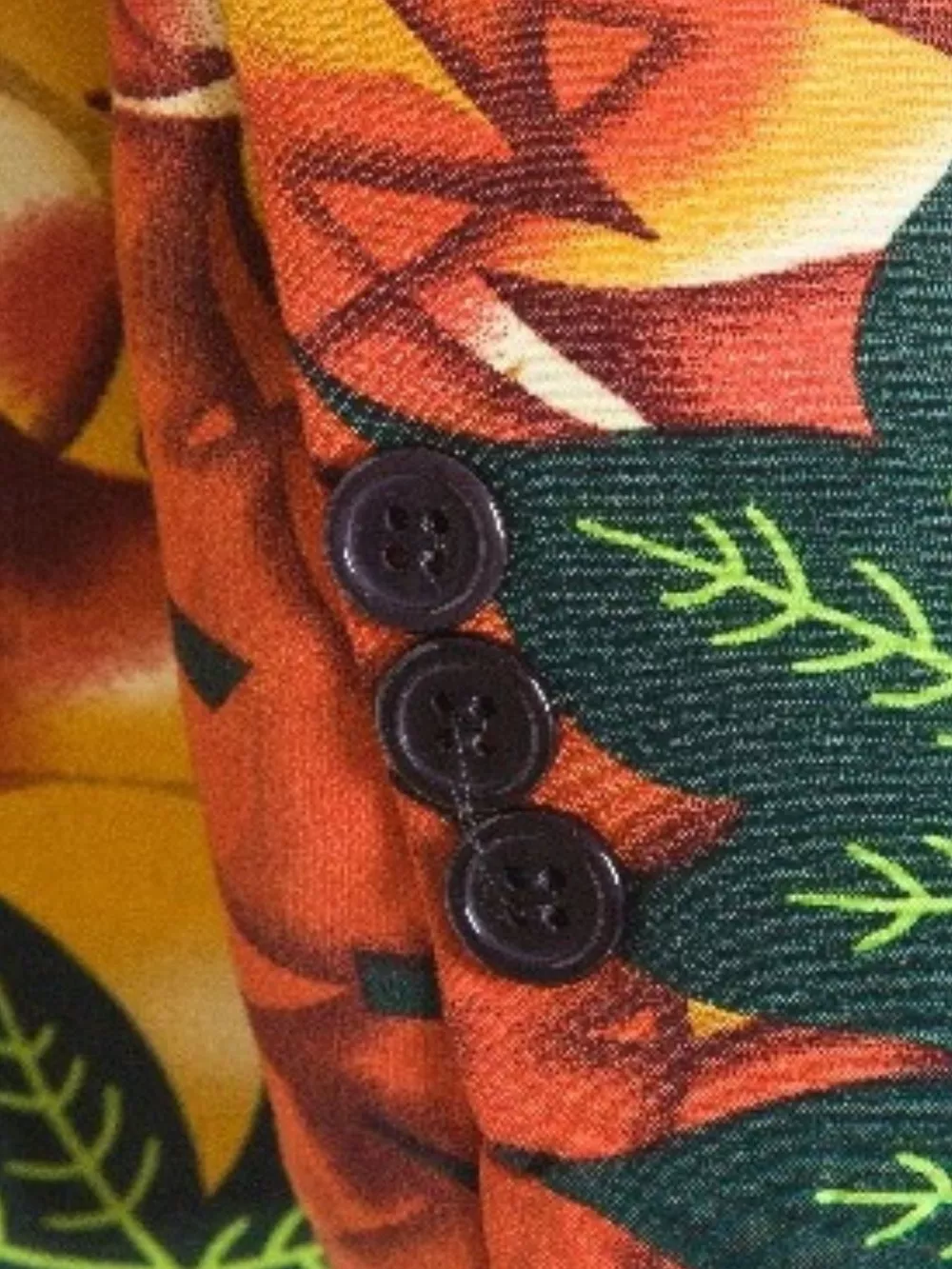 Men's Plus Size Vibrant Leaf Print Blazer, image 3