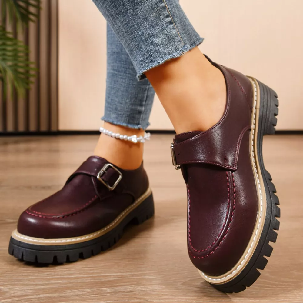 Round Toe Buckle Loafers, image 10