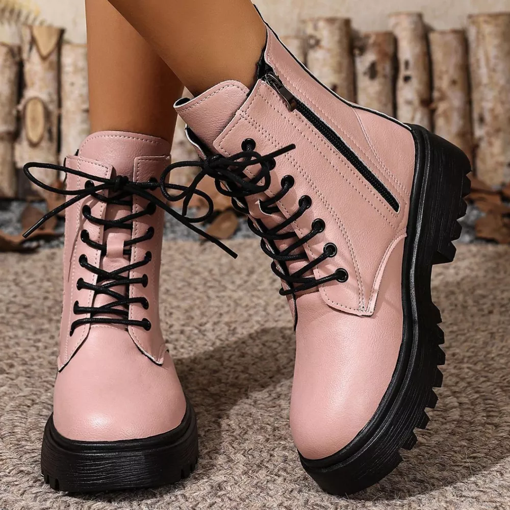 Round Toe Block Heels Boots, image 15