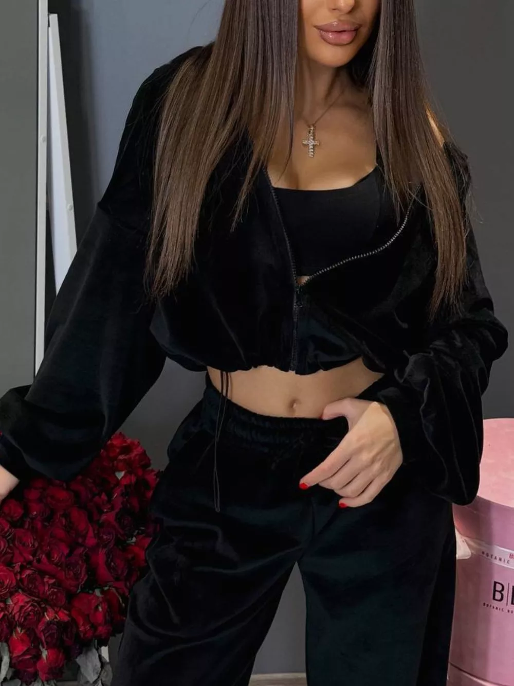 Zip Up Cropped Outerwear and Pants Set, image 29