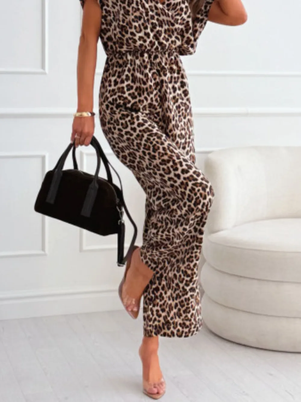 Animal Print Wide Leg Jumpsuit, image 6