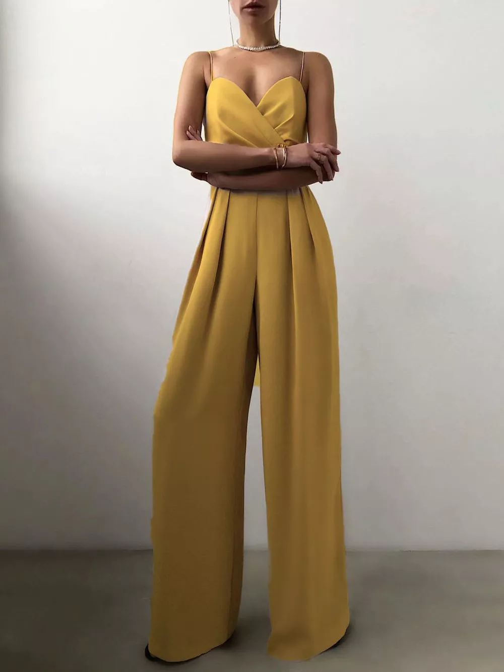 Full Size Spaghetti Strap Wide Leg Jumpsuit Plus Size, image 4