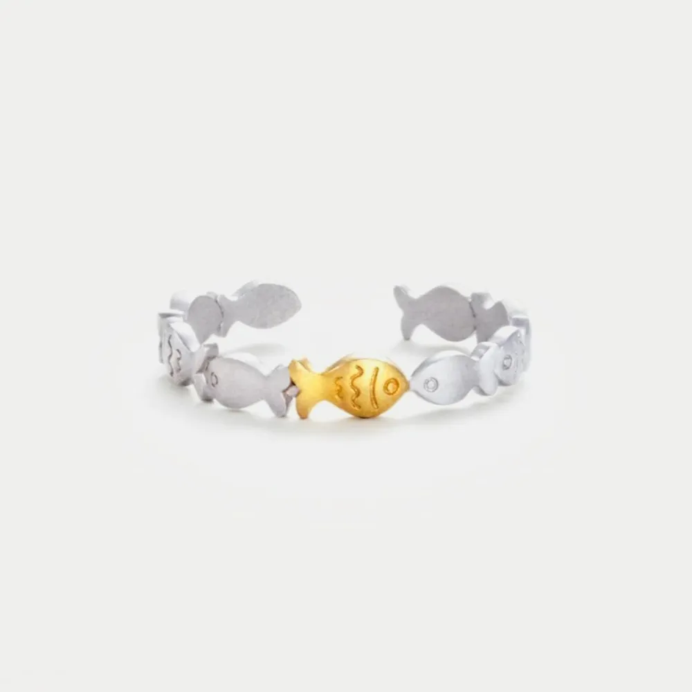 925 Sterling Silver Fish Open Ring, image 5