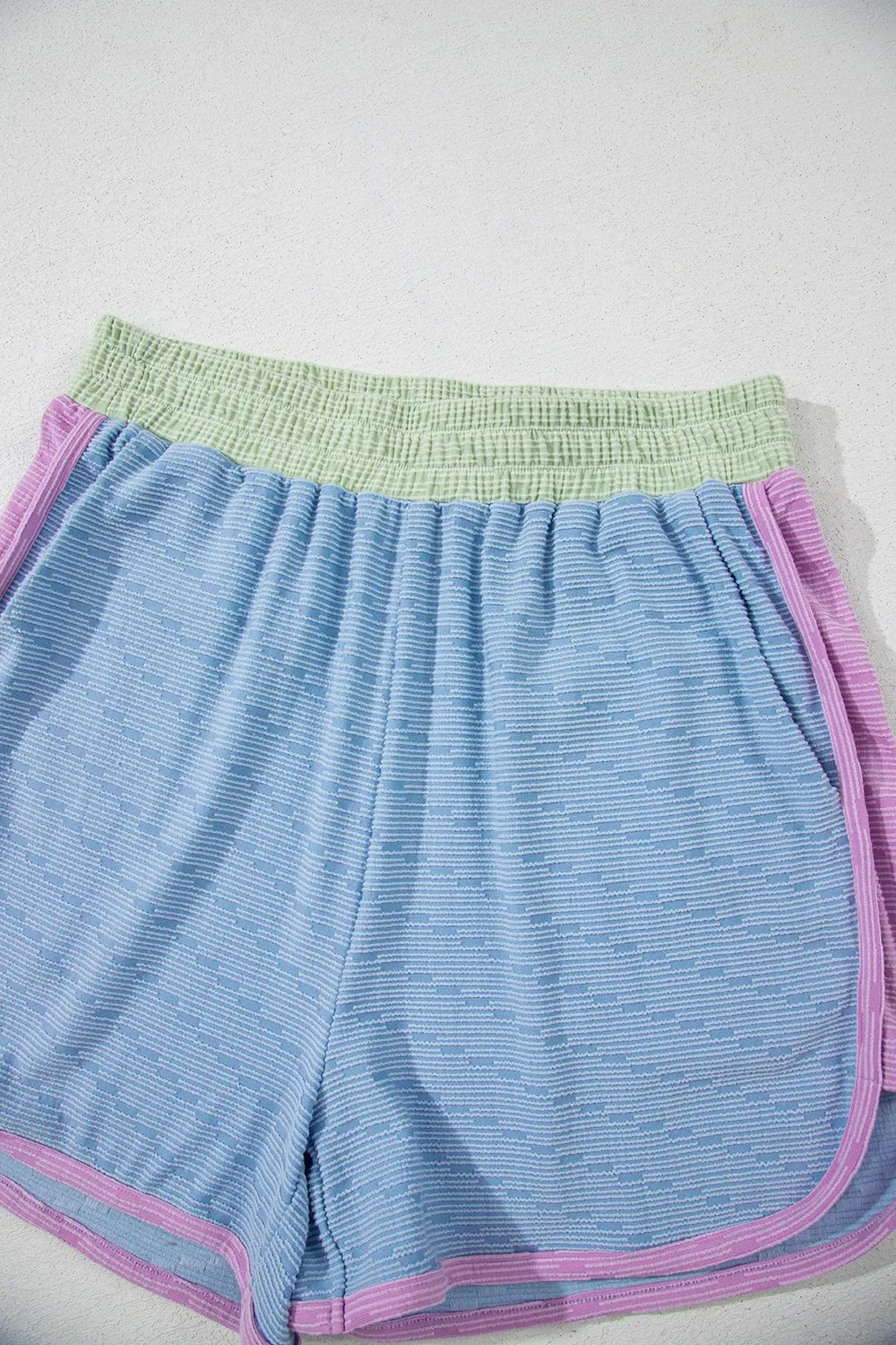 Contrast Round Neck Top and Shorts Set, image 14