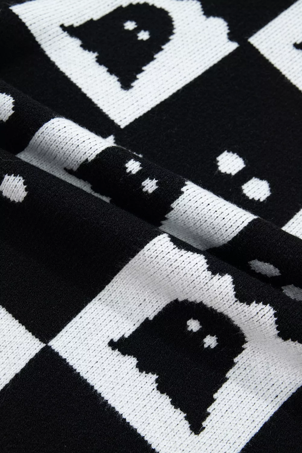 Halloween Ghost Pattern Checkerboard Sweater, image 14