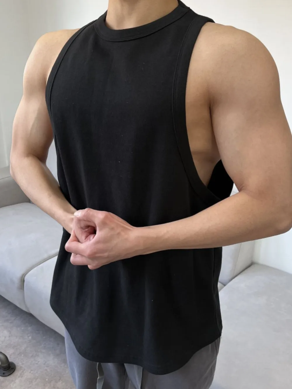 Men's Plus Size Round Neck Tank, image 4