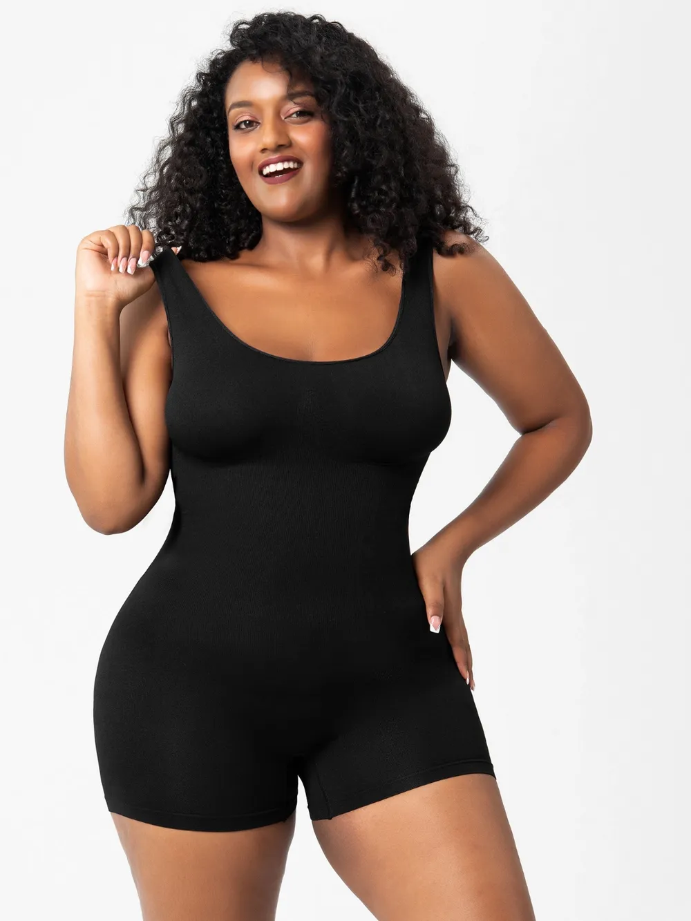 Scoop Neck Wide Strap Shaping Romper, image 13