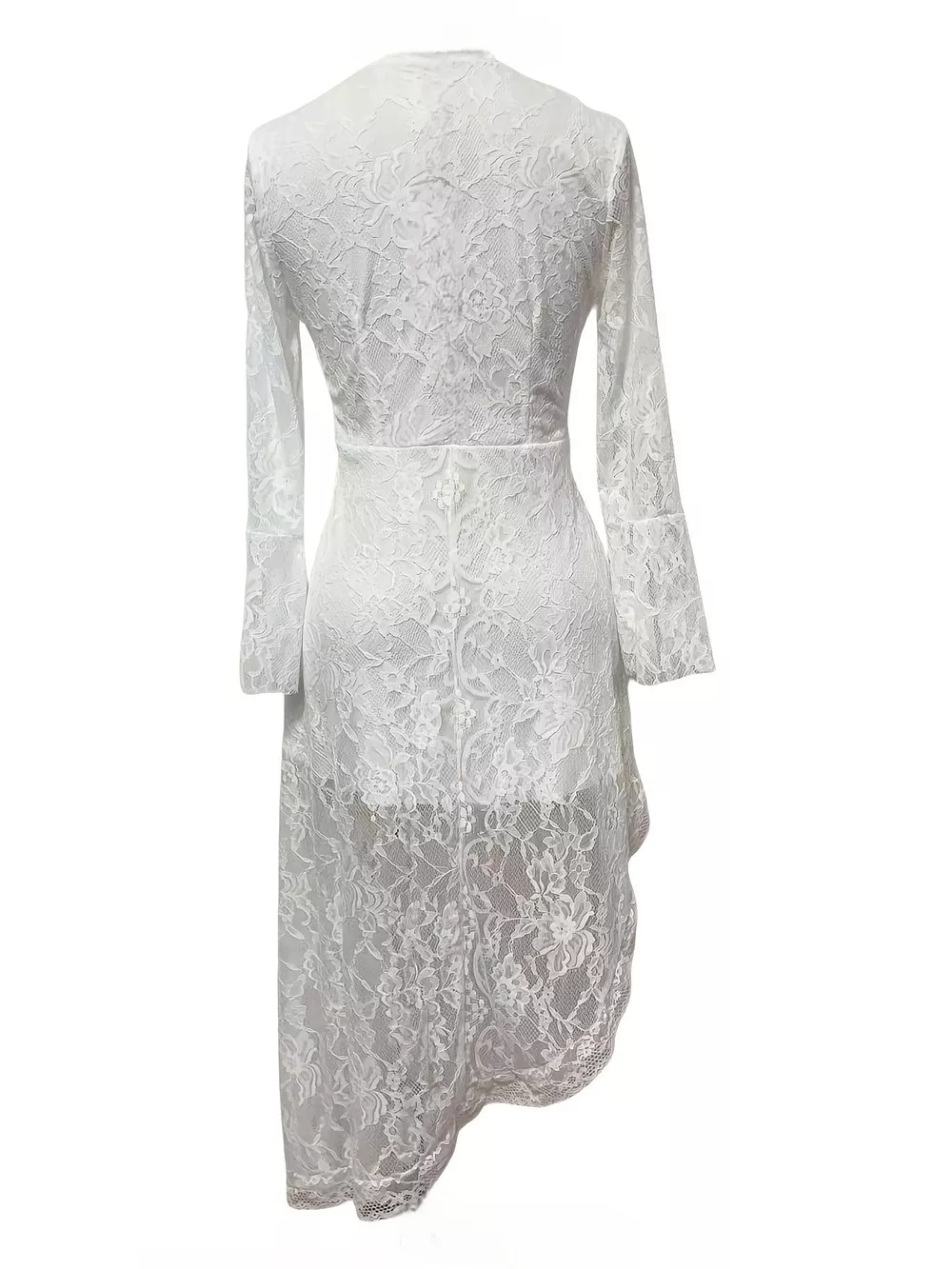 Asymmetrical Hem Lace Dress, image 2