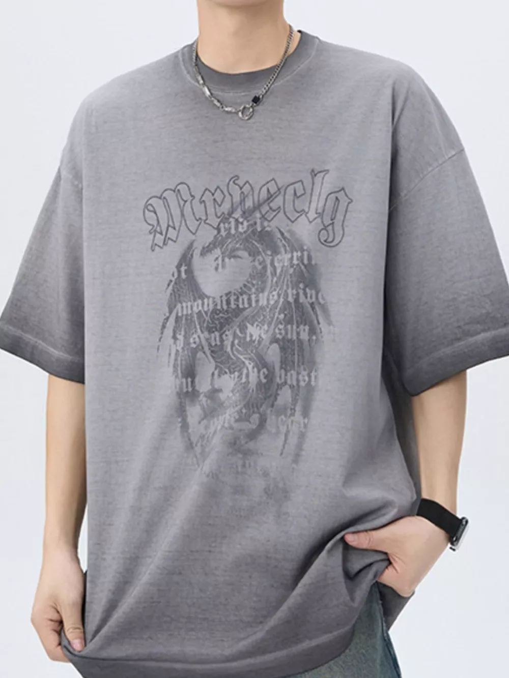 Men's Plus Size Round Neck Short Sleeve T-Shirt, image 2