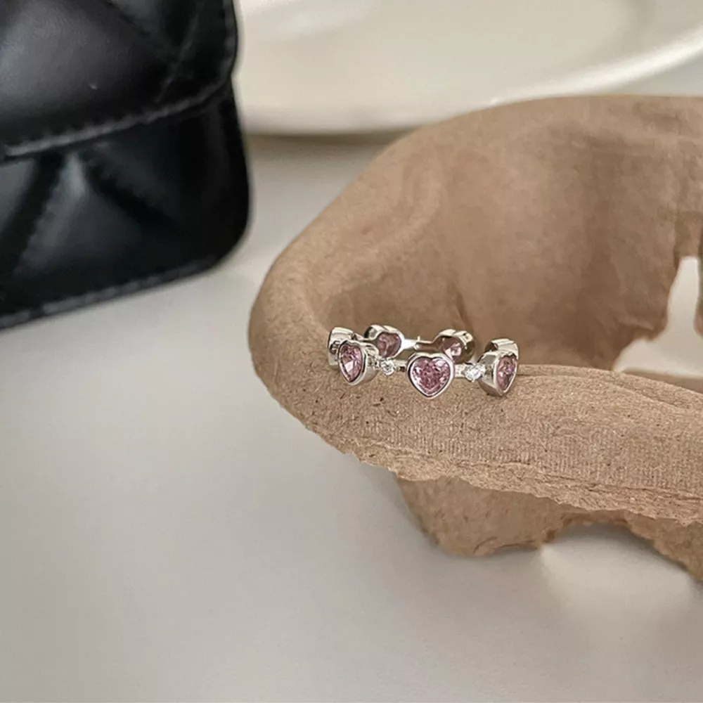925 Sterling Silver Zircon Heart Ring, image 8