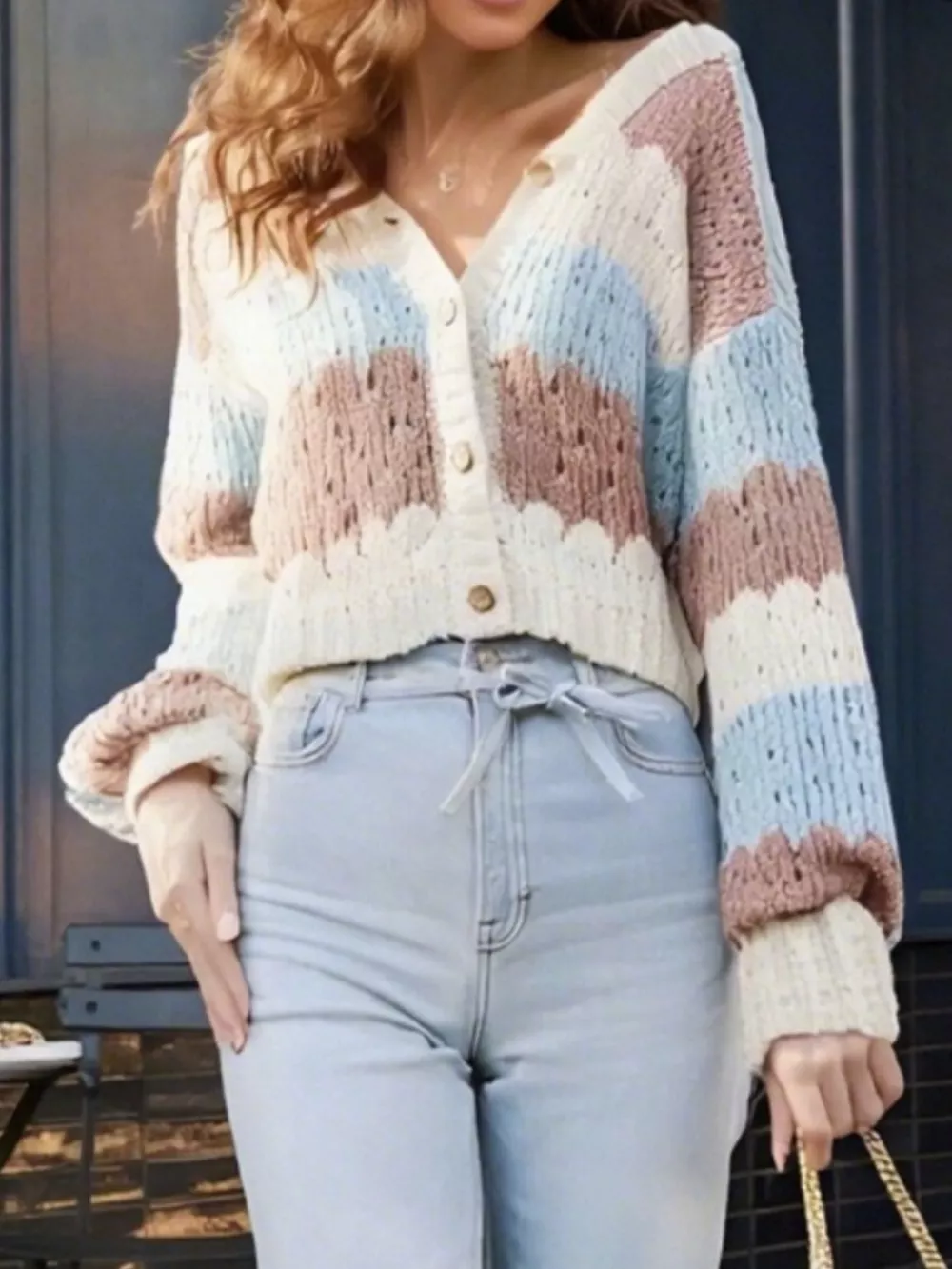 Color Block Button Up Cardigan, image 14