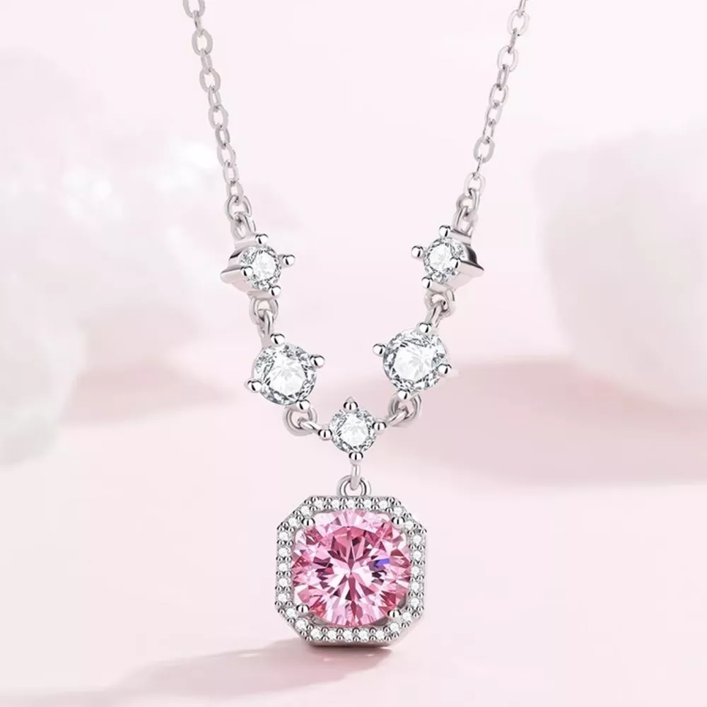 925 Sterling Silver Zircon Pendant Necklace