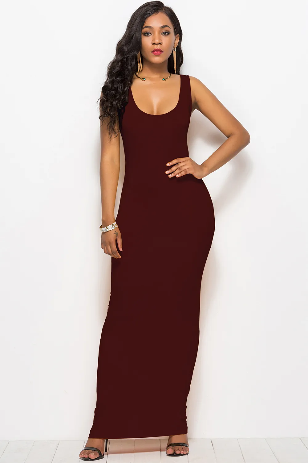 Scoop Neck Wide Strap Maxi Dress, image 30