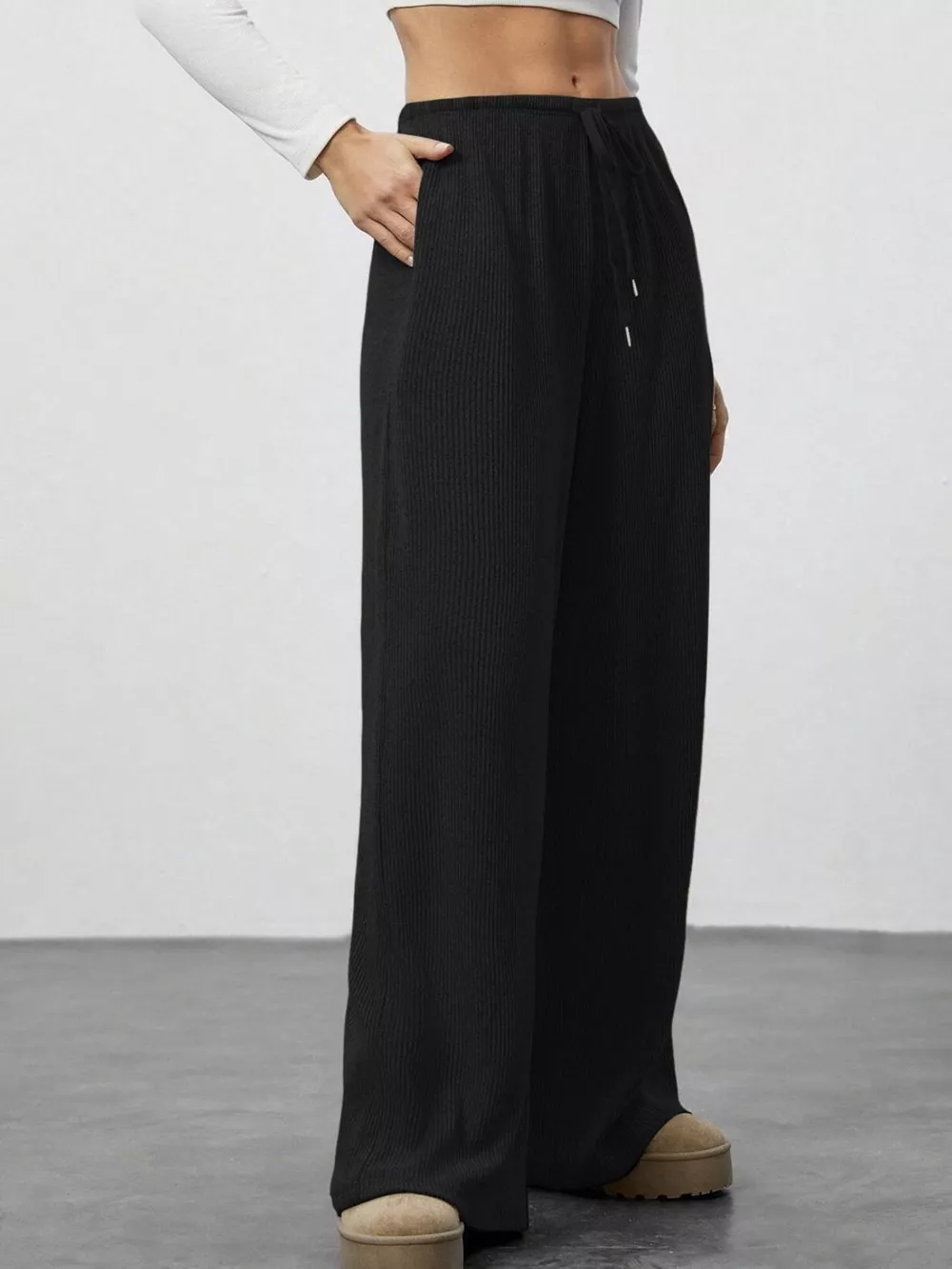 Relaxed Fit Wide Leg Pants, image 15