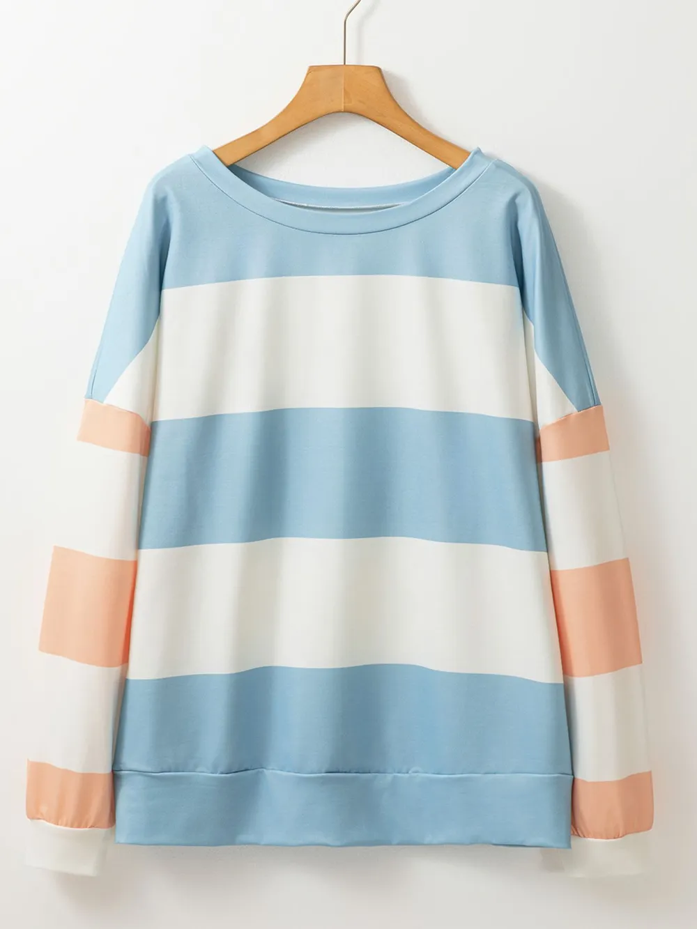 Color Block Drop Shoulder Long Sleeve Top, image 8