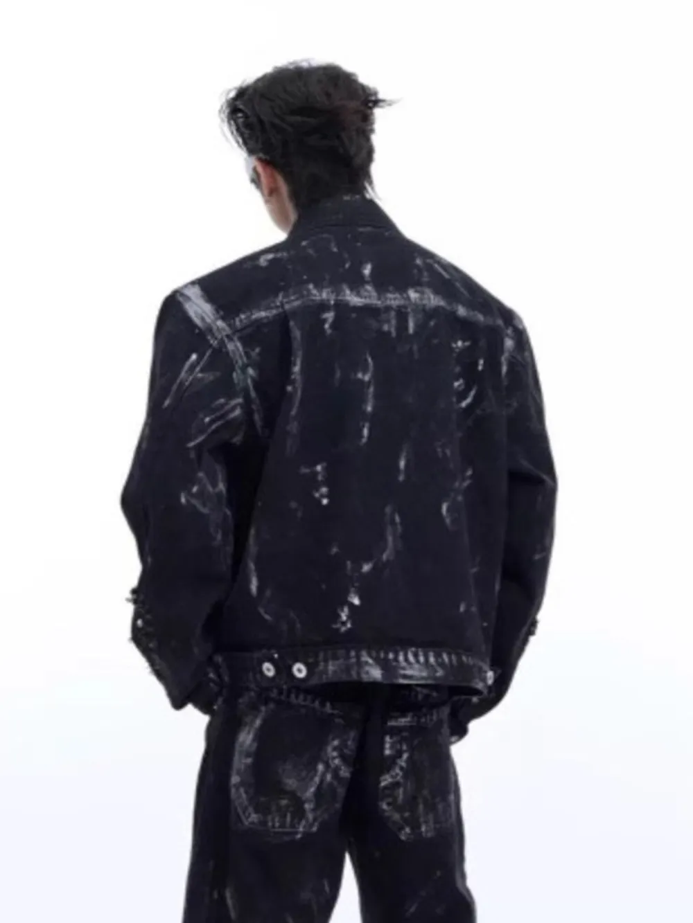 Men's Plus Size Button Up Long Sleeve Denim Jacket, image 3