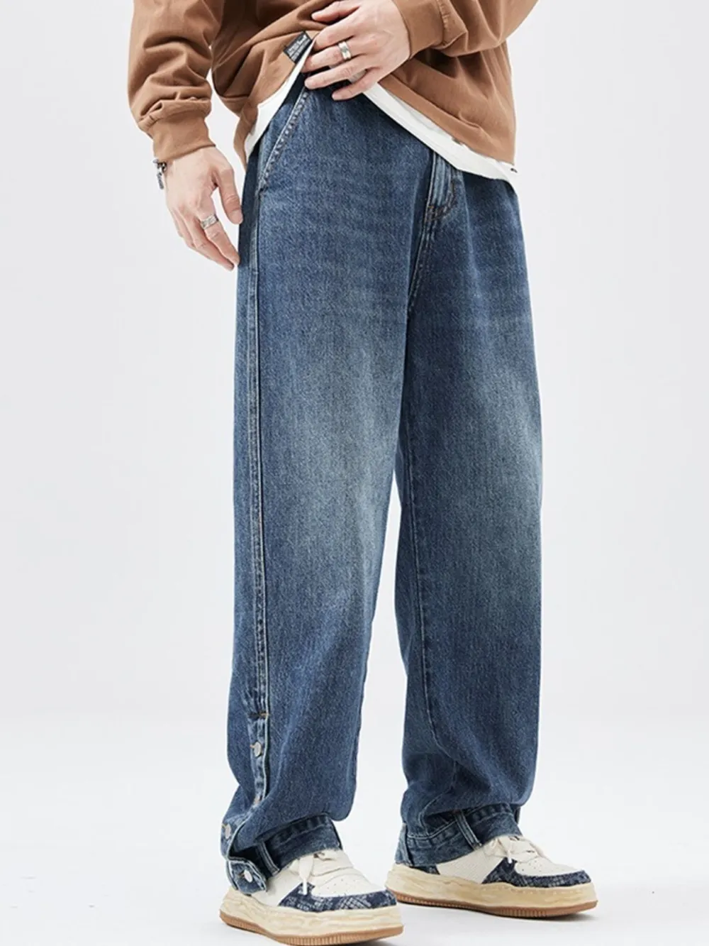 Men's Full Size Wide Leg Relaxed Fit Jeans Plus size, image 2