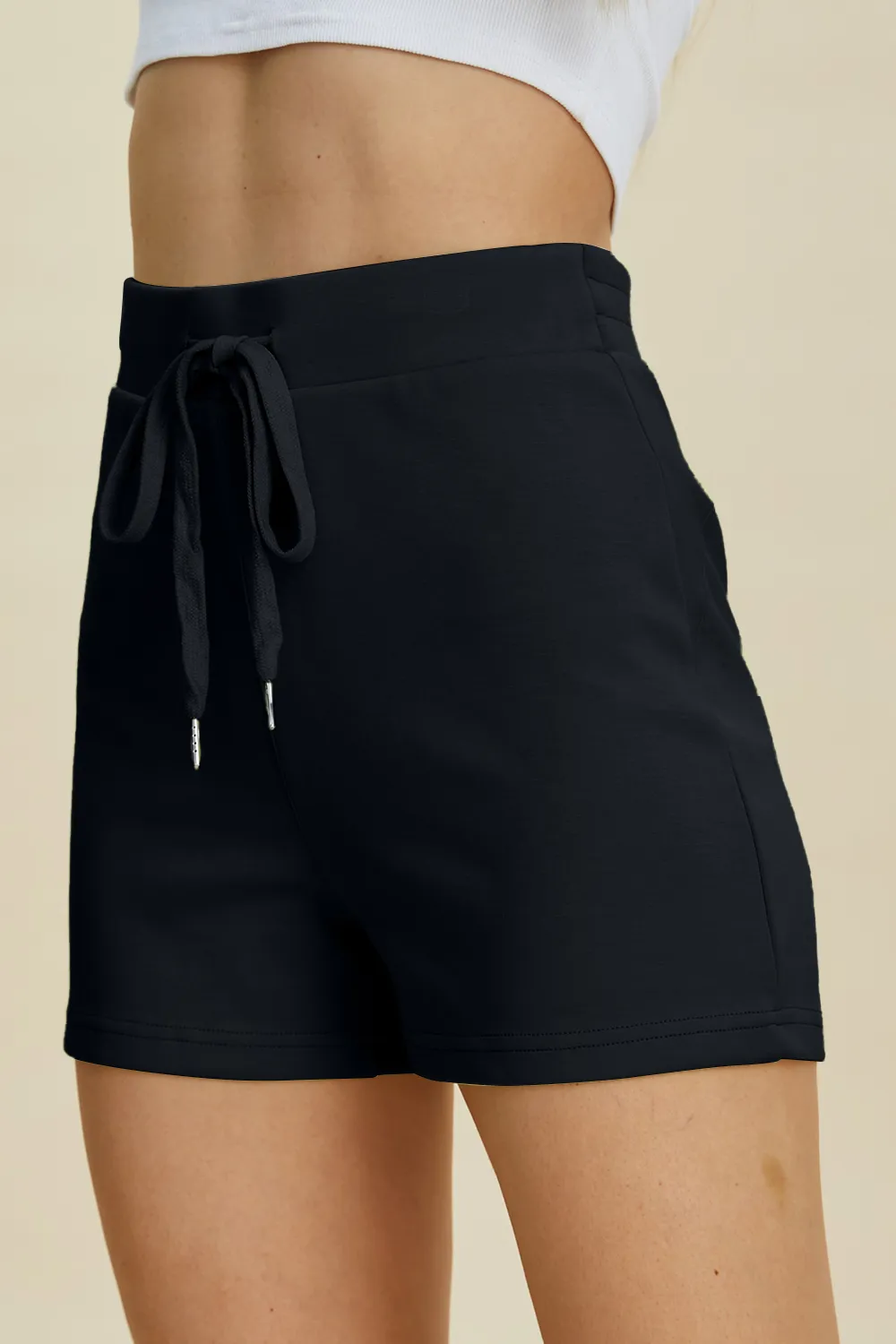 Full Size Air Scuba Drawstring High Waist Shorts, image 5