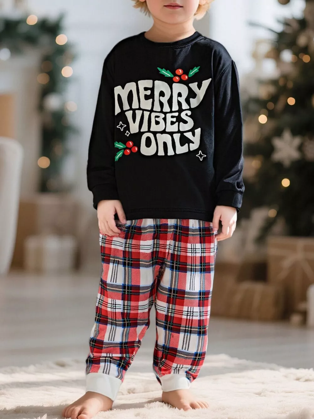 Children's Merry Vibes Only Christmas Pajama Set