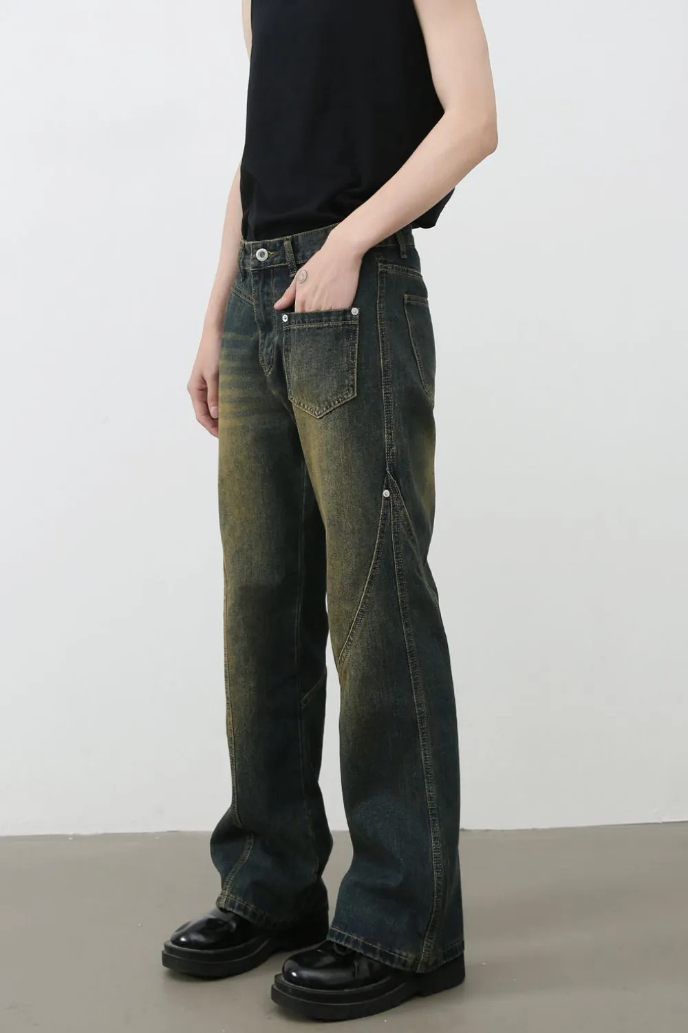 Men's Mid Rise Bootcut Jeans, image 4