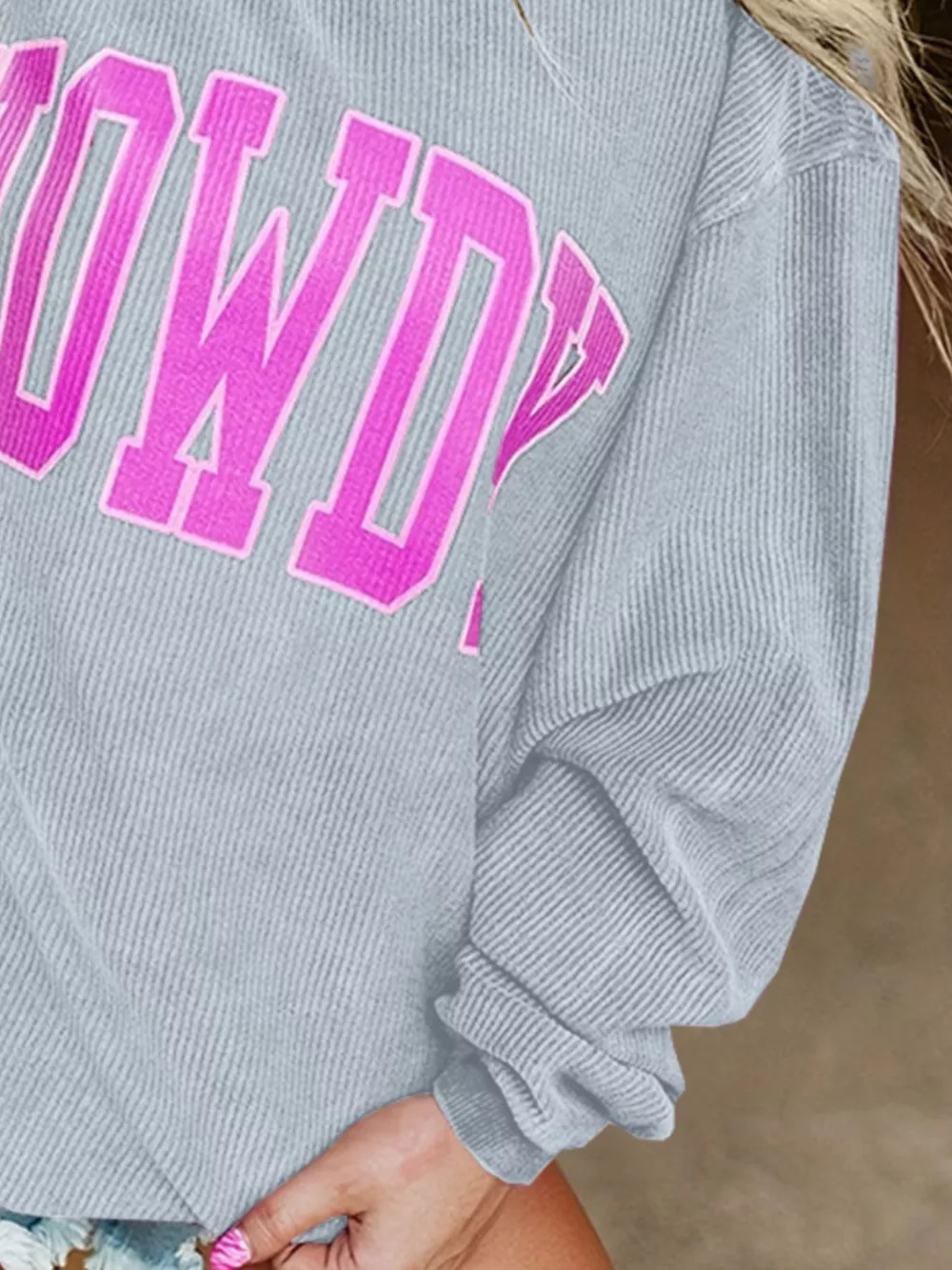 Full Size Howdy Round Neck Oversized Sweatshirt Plus Size, image 14
