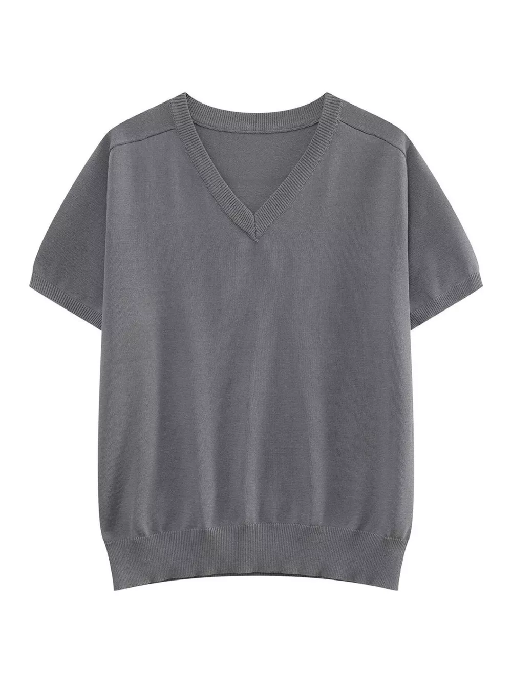 Men's V-Neck Short-Sleeve Knit T-Shirt, image 6