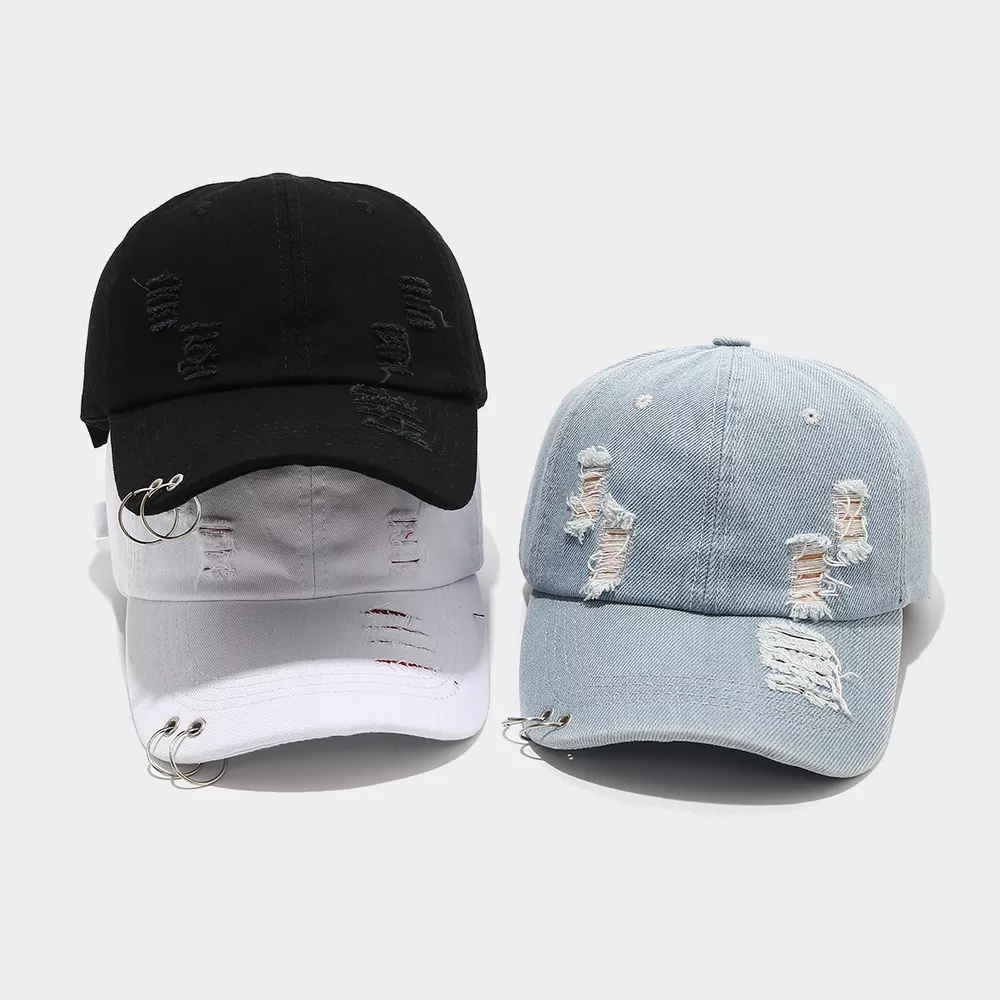 Distressed Denim Baseball Cap, image 2